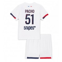 Stroje piłkarskie Paris Saint-Germain Willian Pacho #51 Koszulka Wyjazdowej dla dzieci 2025-26 Krótki Rękaw (+ szorty)